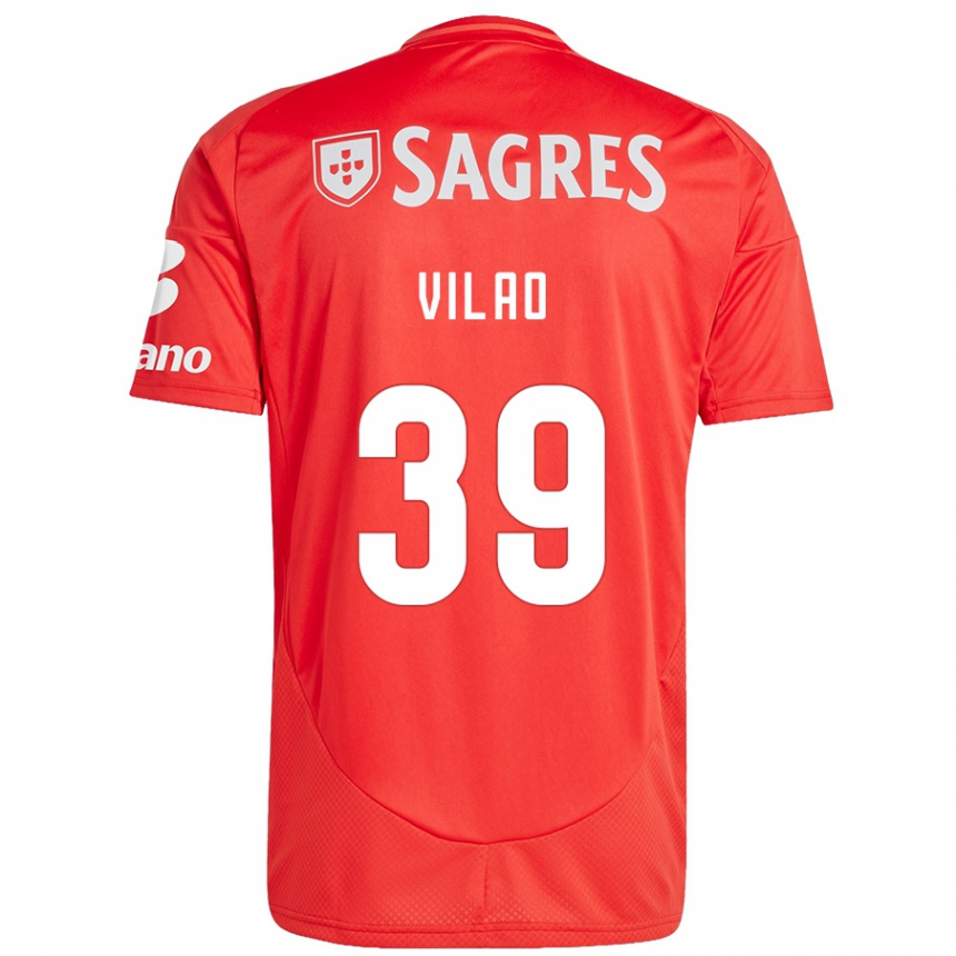 Vaikiškas Carolina Vilao #39 Raudona Balta Namų Marškinėliai 2024/25 T-Shirt