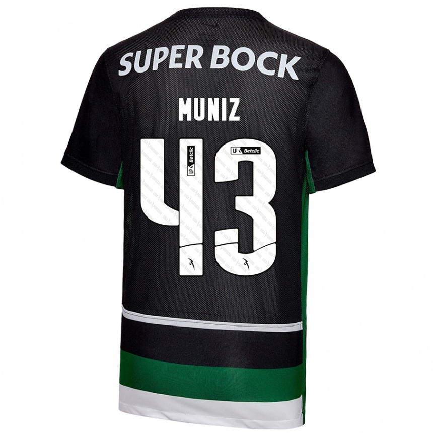 Vaikiškas João Muniz #43 Juoda Balta Žalia Namų Marškinėliai 2024/25 T-Shirt