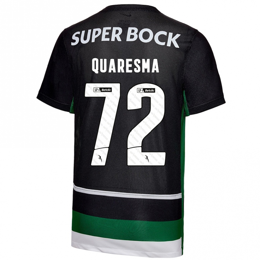 Vaikiškas Eduardo Quaresma #72 Juoda Balta Žalia Namų Marškinėliai 2024/25 T-Shirt