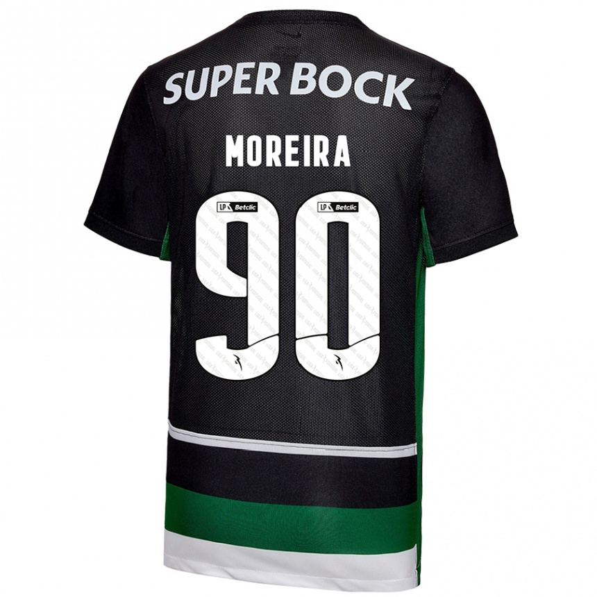 Vaikiškas Afonso Moreira #90 Juoda Balta Žalia Namų Marškinėliai 2024/25 T-Shirt