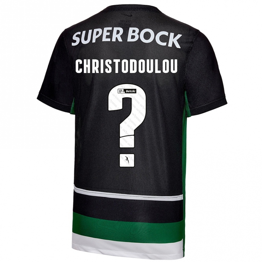 Vaikiškas Argyris Christodoulou #0 Juoda Balta Žalia Namų Marškinėliai 2024/25 T-Shirt