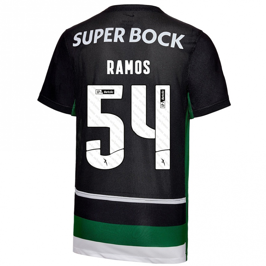 Vaikiškas Bruno Ramos #54 Juoda Balta Žalia Namų Marškinėliai 2024/25 T-Shirt