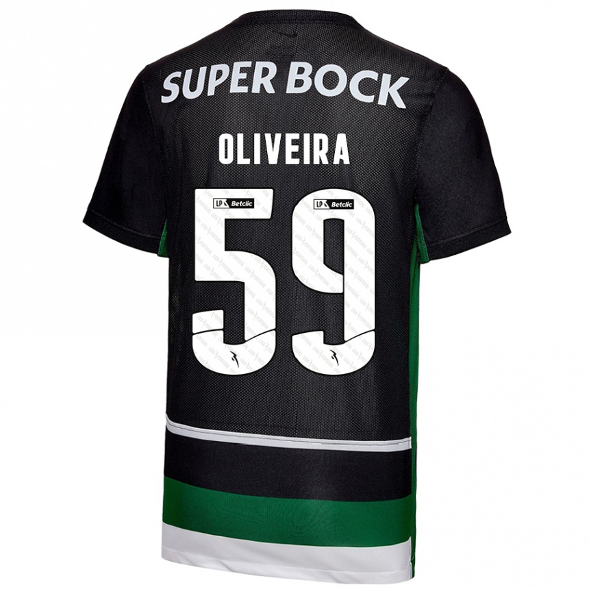 Vaikiškas Kauã Oliveira #59 Juoda Balta Žalia Namų Marškinėliai 2024/25 T-Shirt