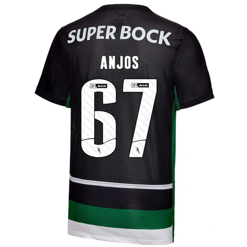 Vaikiškas Lucas Anjos #67 Juoda Balta Žalia Namų Marškinėliai 2024/25 T-Shirt