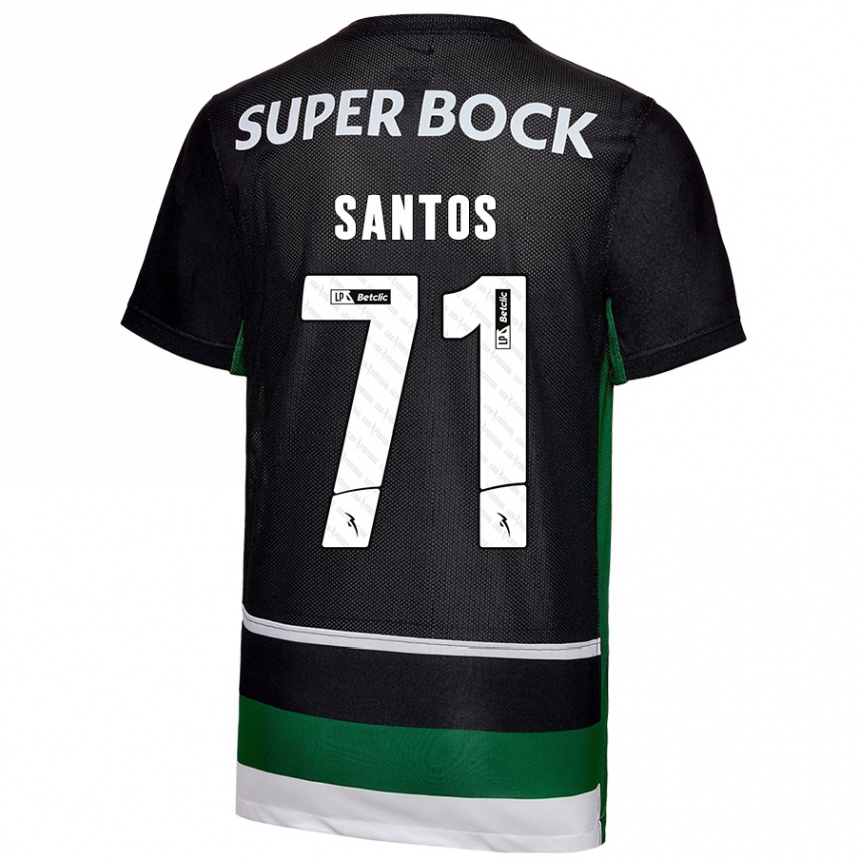 Vaikiškas Denilson Santos #71 Juoda Balta Žalia Namų Marškinėliai 2024/25 T-Shirt