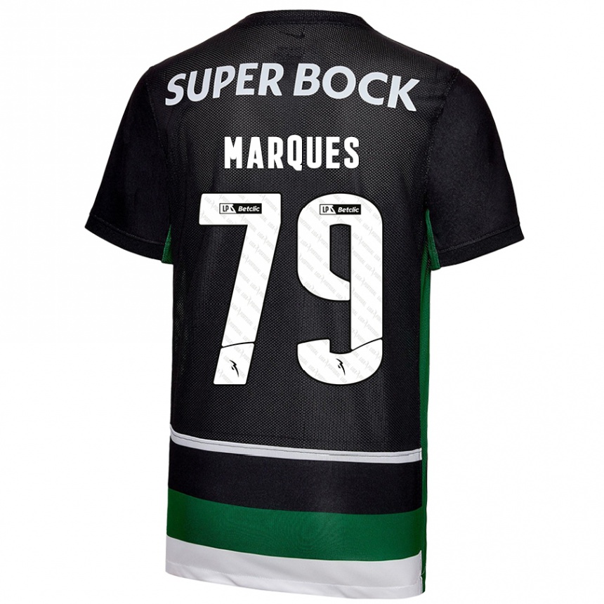 Vaikiškas Rodrigo Marquês #79 Juoda Balta Žalia Namų Marškinėliai 2024/25 T-Shirt