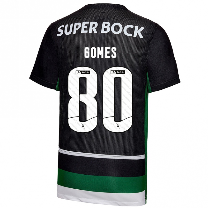 Vaikiškas Luís Gomes #80 Juoda Balta Žalia Namų Marškinėliai 2024/25 T-Shirt