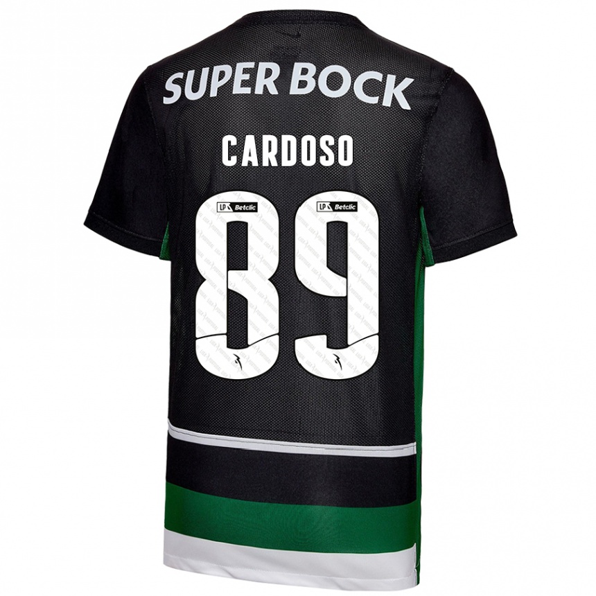 Vaikiškas Nilton Cardoso #89 Juoda Balta Žalia Namų Marškinėliai 2024/25 T-Shirt