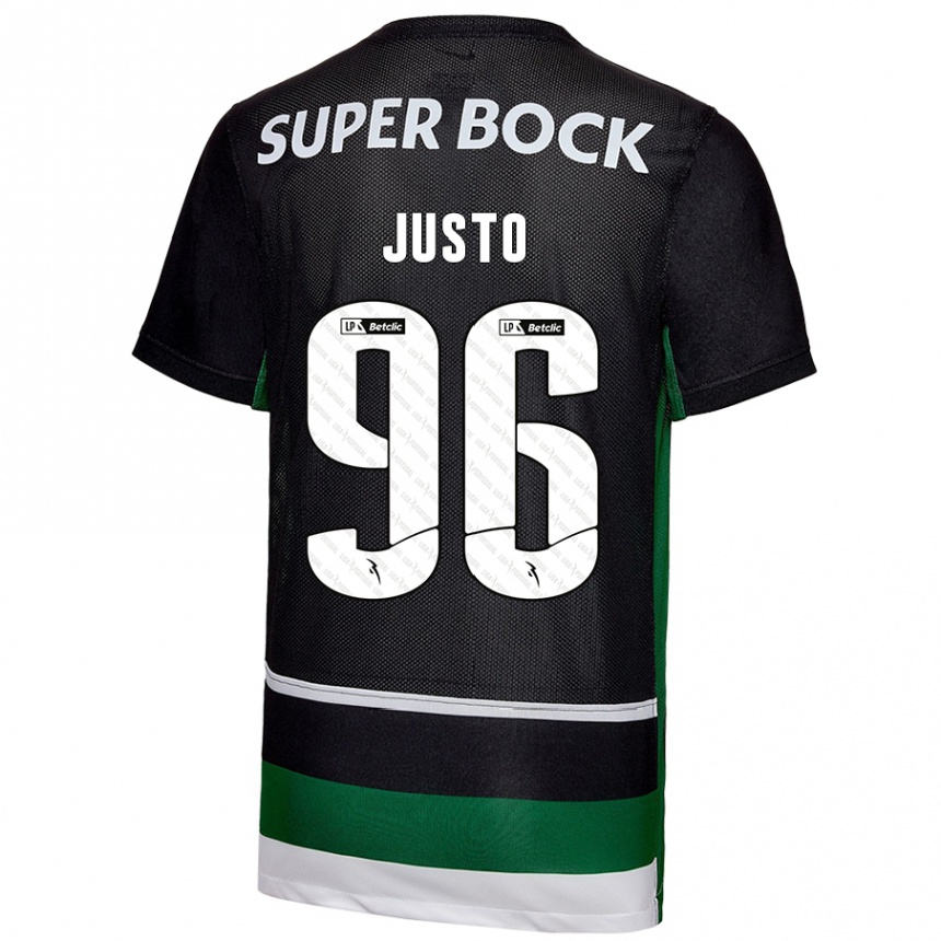 Vaikiškas Samuel Justo #96 Juoda Balta Žalia Namų Marškinėliai 2024/25 T-Shirt