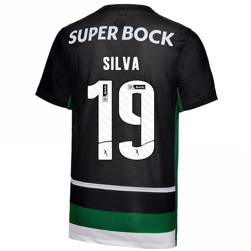 Vaikiškas Diana Silva #19 Juoda Balta Žalia Namų Marškinėliai 2024/25 T-Shirt