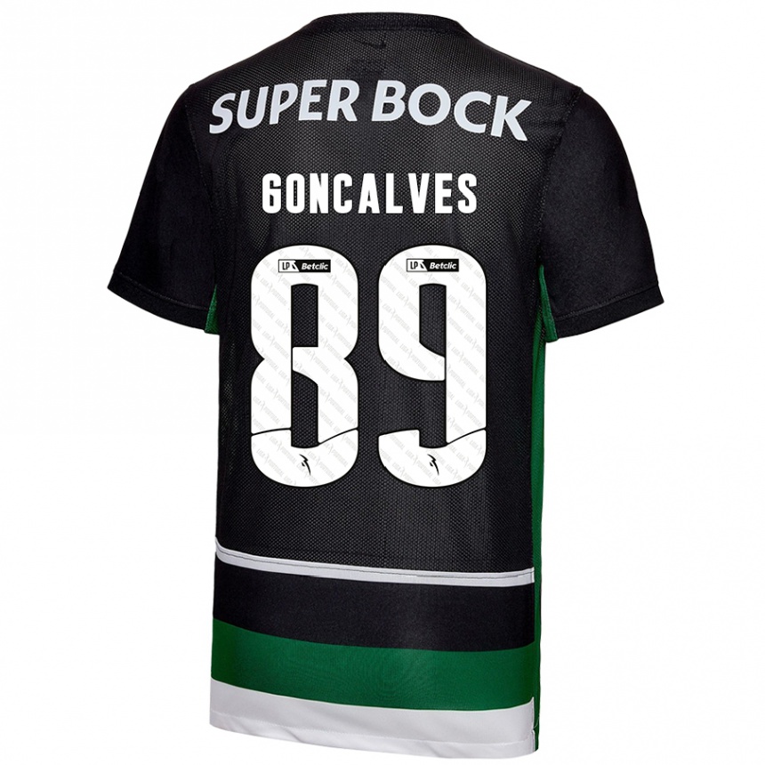 Vaikiškas André Gonçalves #89 Juoda Balta Žalia Namų Marškinėliai 2024/25 T-Shirt