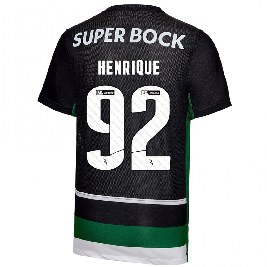 Vaikiškas Eduardo Henrique #92 Juoda Balta Žalia Namų Marškinėliai 2024/25 T-Shirt