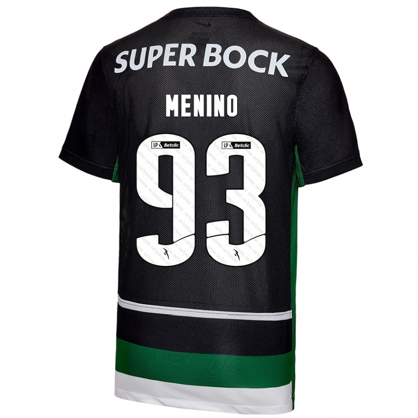 Vaikiškas Miguel Menino #93 Juoda Balta Žalia Namų Marškinėliai 2024/25 T-Shirt