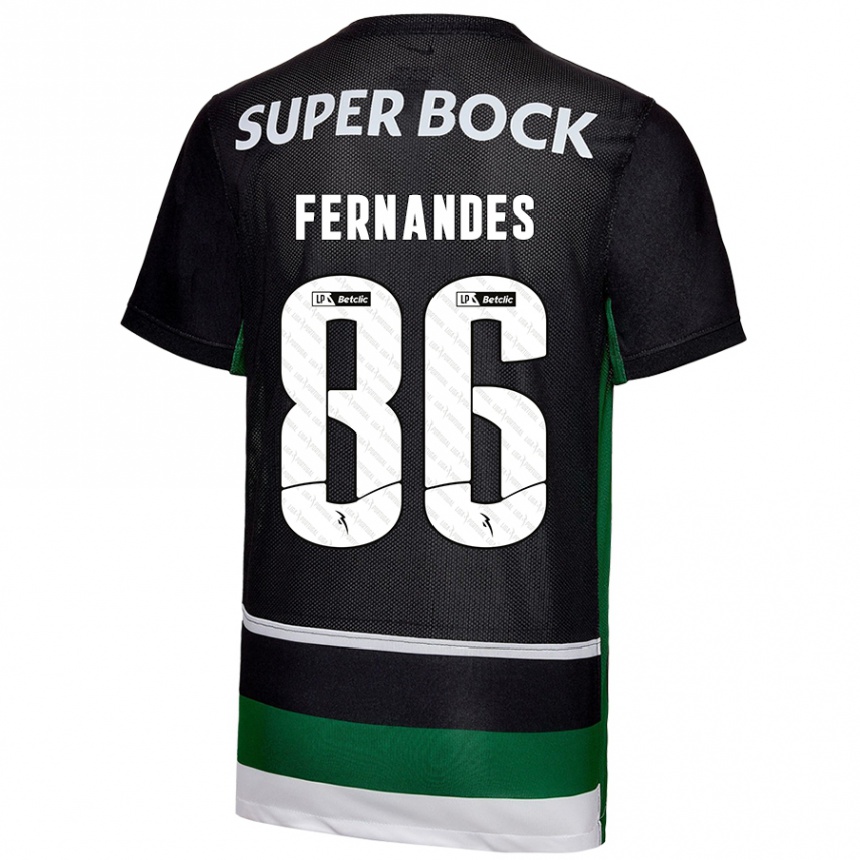 Vaikiškas Emanuel Fernandes #86 Juoda Balta Žalia Namų Marškinėliai 2024/25 T-Shirt