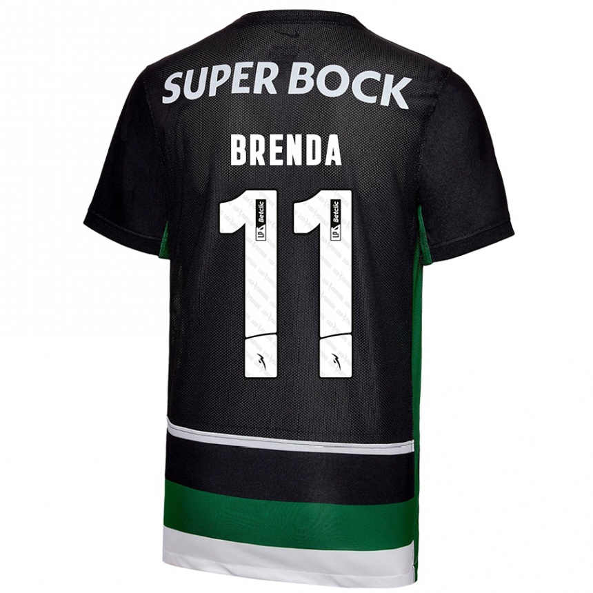 Vaikiškas Brenda Pérez Soler #11 Juoda Balta Žalia Namų Marškinėliai 2024/25 T-Shirt