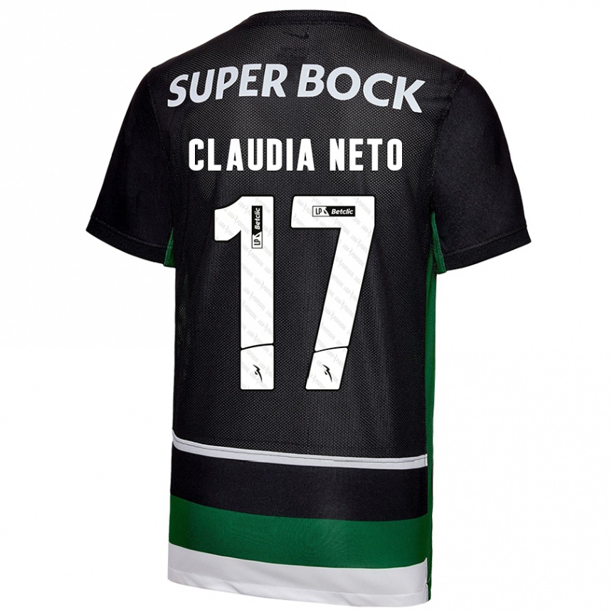 Vaikiškas Cláudia Teresa Pires Neto #17 Juoda Balta Žalia Namų Marškinėliai 2024/25 T-Shirt