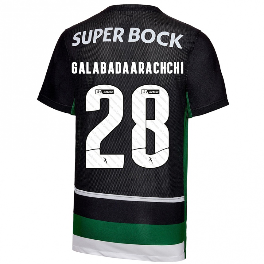 Vaikiškas Jacinta Galabadaarachchi #28 Juoda Balta Žalia Namų Marškinėliai 2024/25 T-Shirt