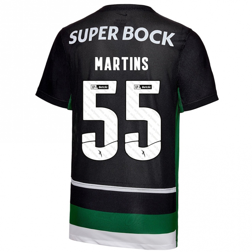 Vaikiškas Carolina Martins #55 Juoda Balta Žalia Namų Marškinėliai 2024/25 T-Shirt