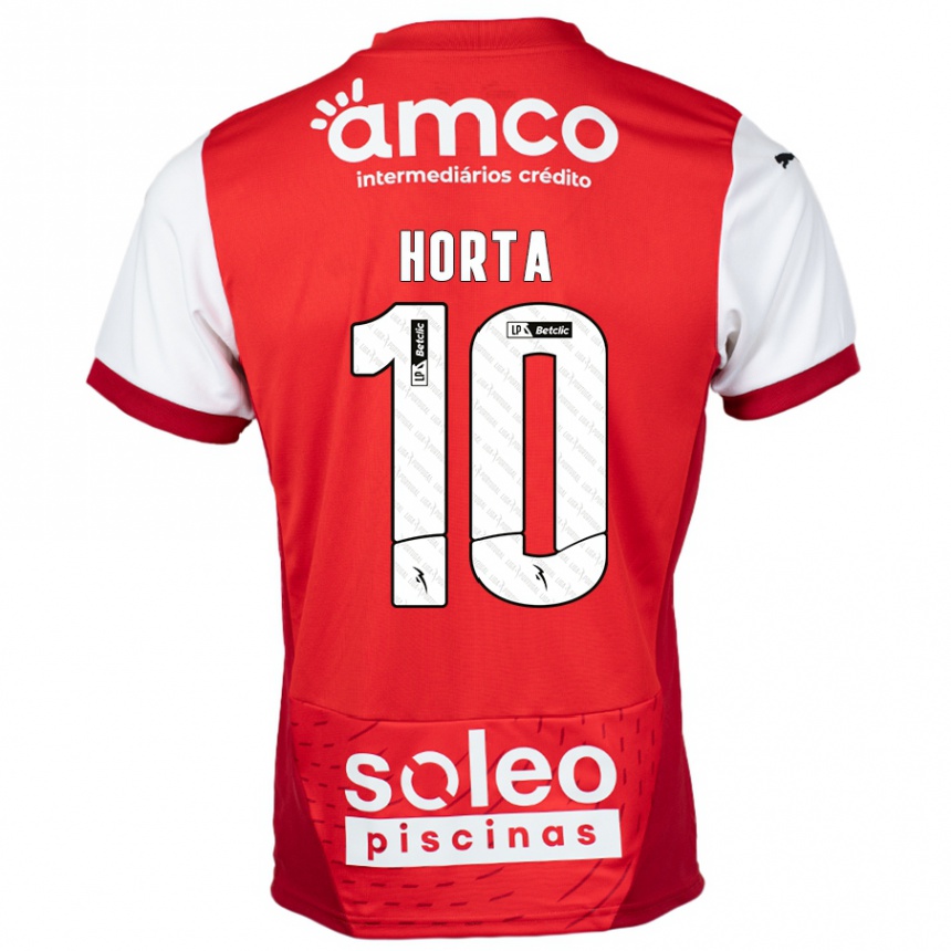 Vaikiškas André Horta #10 Raudona Balta Namų Marškinėliai 2024/25 T-Shirt