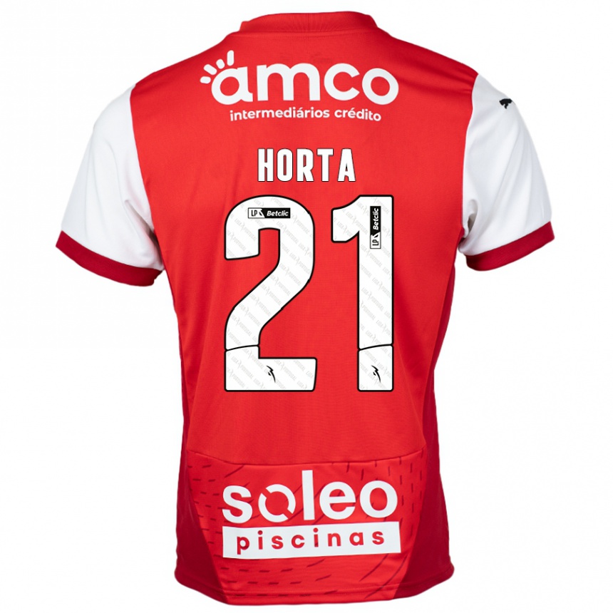 Vaikiškas Ricardo Horta #21 Raudona Balta Namų Marškinėliai 2024/25 T-Shirt