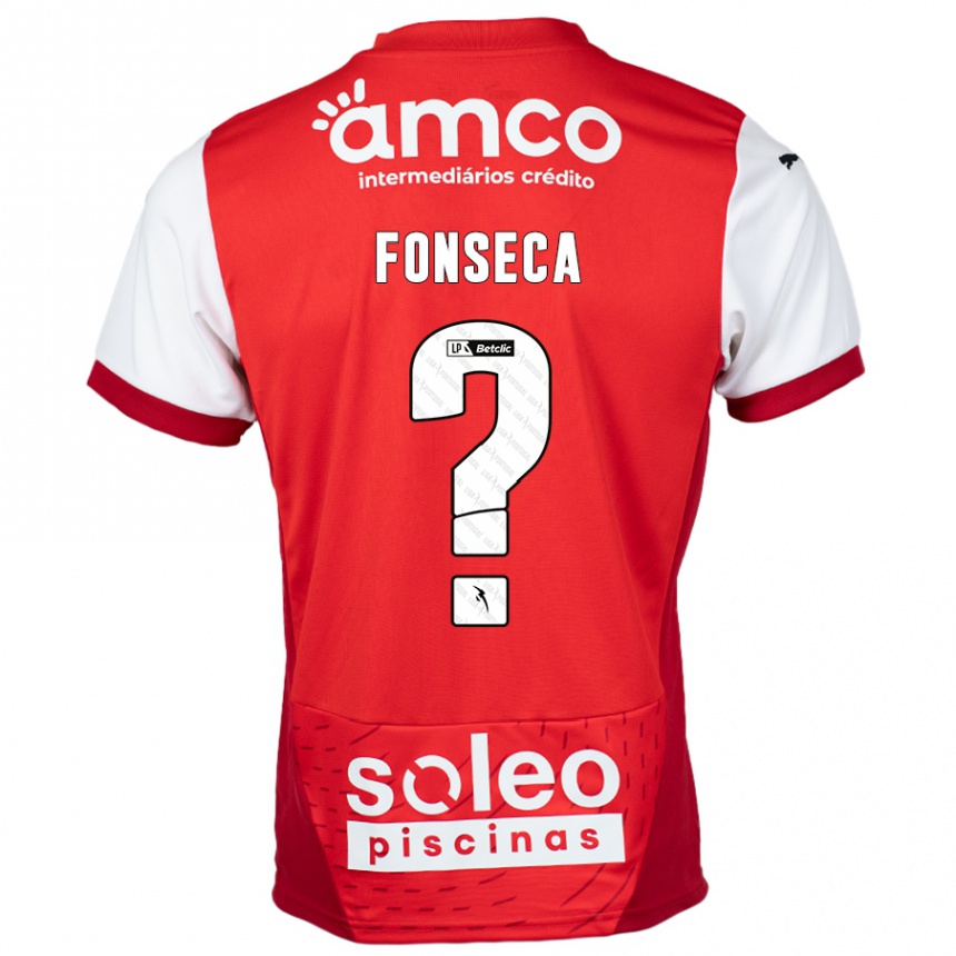 Vaikiškas Diogo Fonseca #0 Raudona Balta Namų Marškinėliai 2024/25 T-Shirt