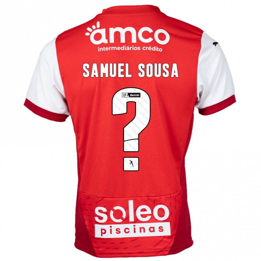 Vaikiškas Samuel Sousa #0 Raudona Balta Namų Marškinėliai 2024/25 T-Shirt