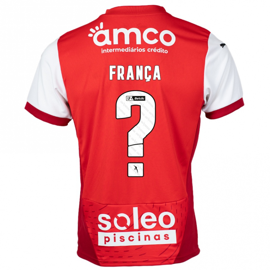 Vaikiškas Francisco França #0 Raudona Balta Namų Marškinėliai 2024/25 T-Shirt