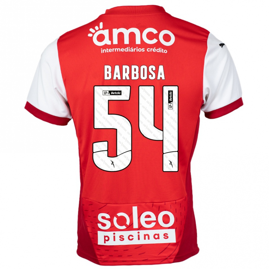 Vaikiškas Guilherme Barbosa #54 Raudona Balta Namų Marškinėliai 2024/25 T-Shirt