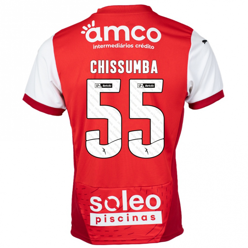 Vaikiškas Chissumba #55 Raudona Balta Namų Marškinėliai 2024/25 T-Shirt