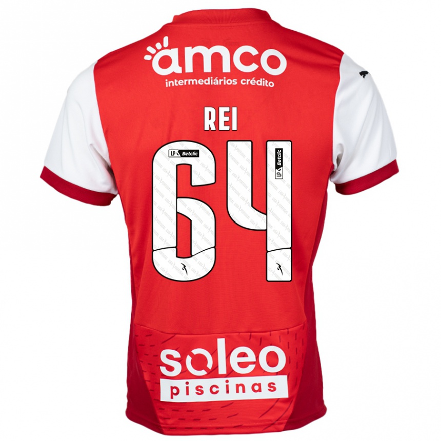 Vaikiškas Ricardo Rei #64 Raudona Balta Namų Marškinėliai 2024/25 T-Shirt