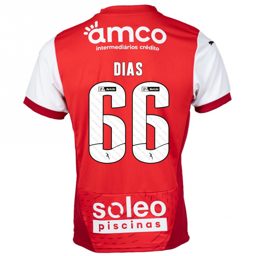 Vaikiškas Gonçalo Dias #66 Raudona Balta Namų Marškinėliai 2024/25 T-Shirt