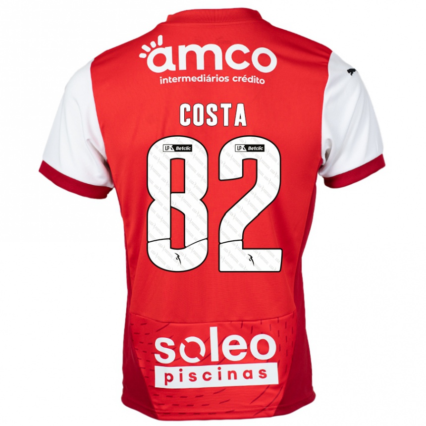 Vaikiškas Gui Costa #82 Raudona Balta Namų Marškinėliai 2024/25 T-Shirt