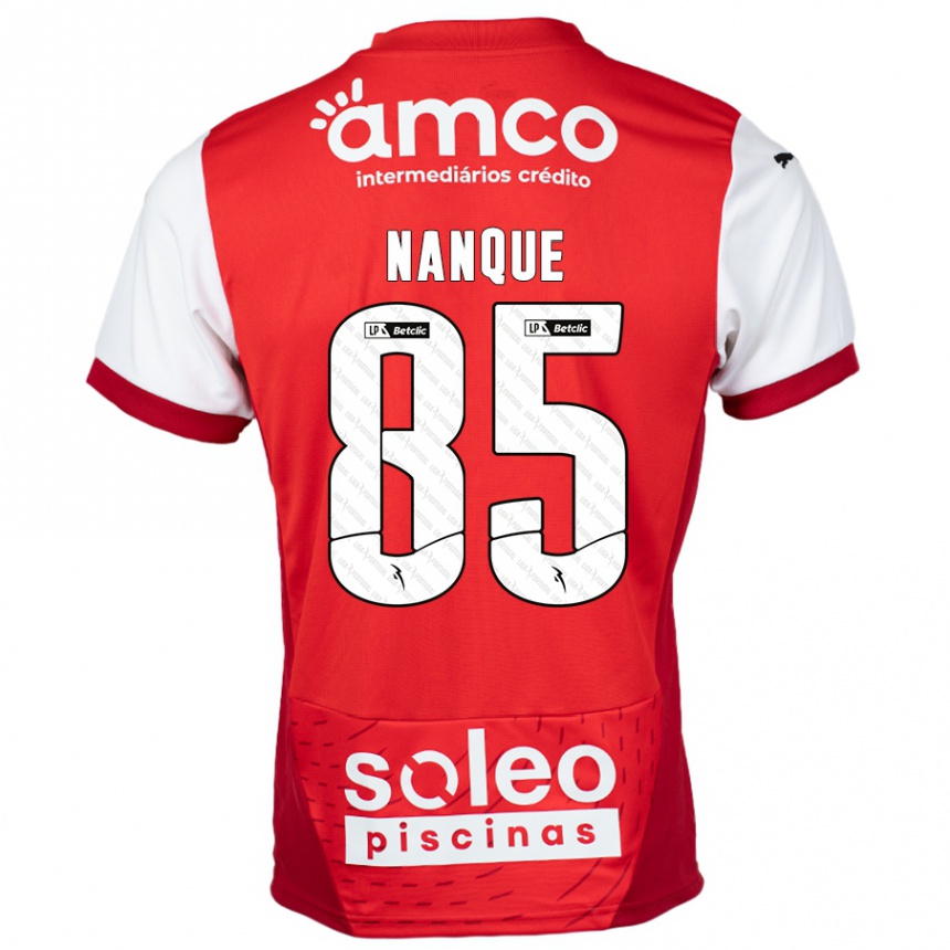 Vaikiškas Edgar Nanque #85 Raudona Balta Namų Marškinėliai 2024/25 T-Shirt