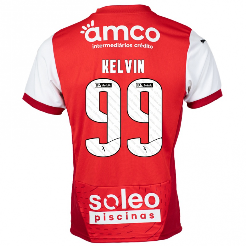 Vaikiškas Kauan Kelvin #99 Raudona Balta Namų Marškinėliai 2024/25 T-Shirt