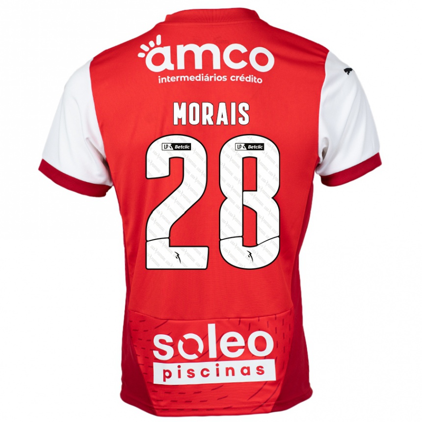 Vaikiškas Patrícia Morais #28 Raudona Balta Namų Marškinėliai 2024/25 T-Shirt