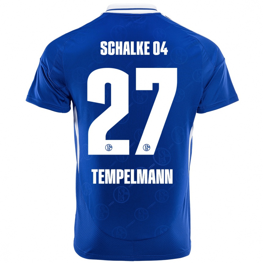 Vaikiškas Lino Tempelmann #27 Karališkoji Mėlyna Namų Marškinėliai 2024/25 T-Shirt