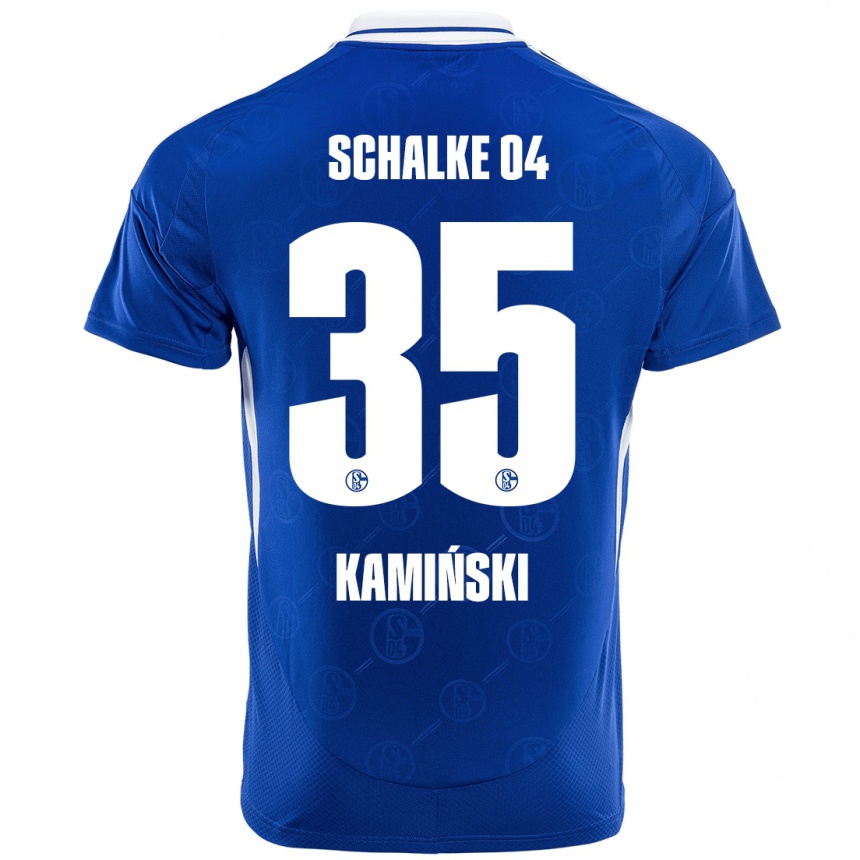 Vaikiškas Marcin Kaminski #35 Karališkoji Mėlyna Namų Marškinėliai 2024/25 T-Shirt