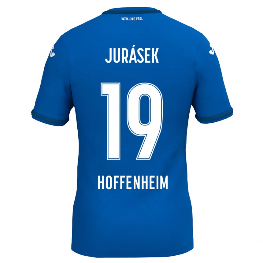 Vaikiškas David Jurásek #19 Karališkoji Mėlyna Namų Marškinėliai 2024/25 T-Shirt