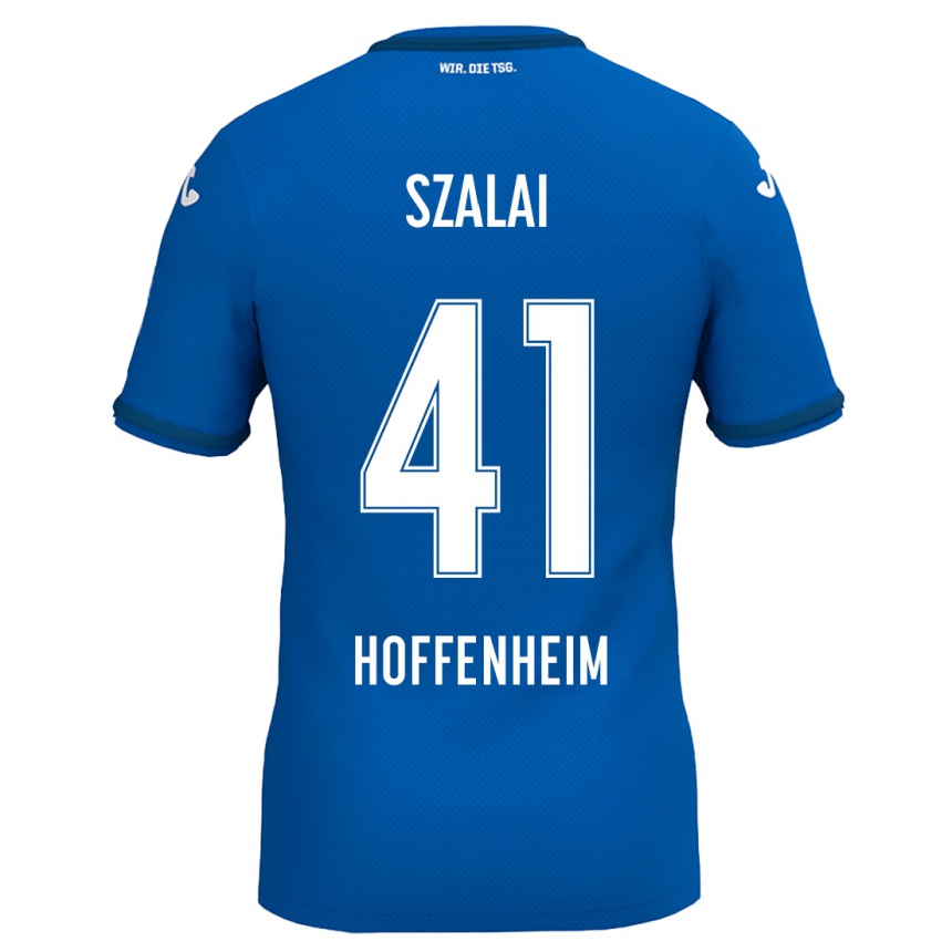 Vaikiškas Attila Szalai #41 Karališkoji Mėlyna Namų Marškinėliai 2024/25 T-Shirt