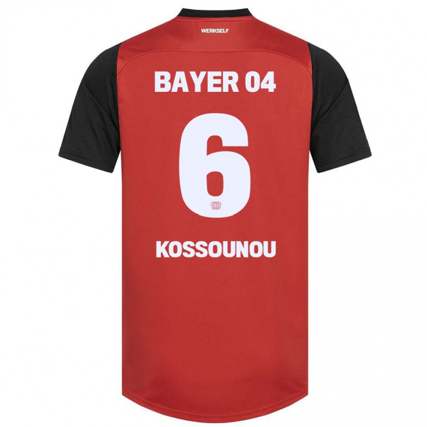 Vaikiškas Odilon Kossounou #6 Raudona Juoda Namų Marškinėliai 2024/25 T-Shirt