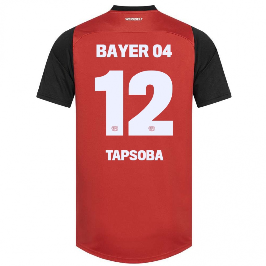 Vaikiškas Edmond Tapsoba #12 Raudona Juoda Namų Marškinėliai 2024/25 T-Shirt