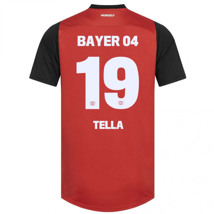 Vaikiškas Nathan Tella #19 Raudona Juoda Namų Marškinėliai 2024/25 T-Shirt