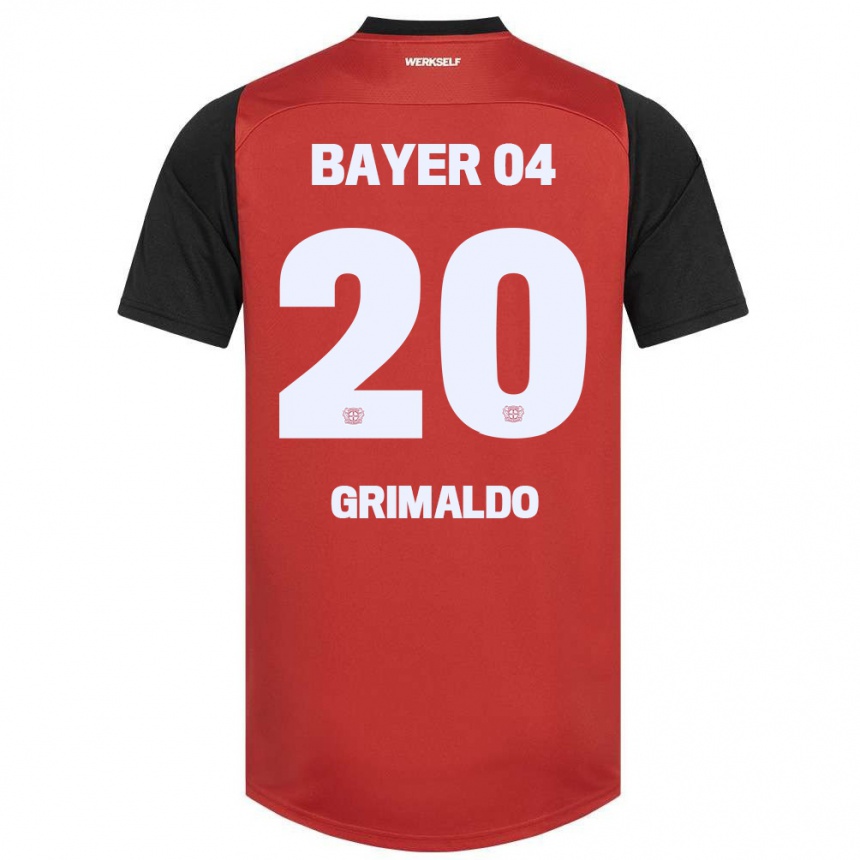 Vaikiškas Alejandro Grimaldo #20 Raudona Juoda Namų Marškinėliai 2024/25 T-Shirt