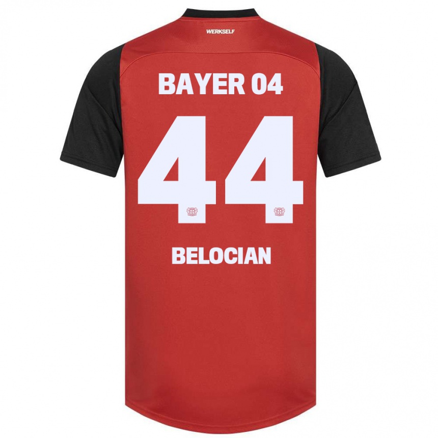 Vaikiškas Jeanuël Belocian #44 Raudona Juoda Namų Marškinėliai 2024/25 T-Shirt