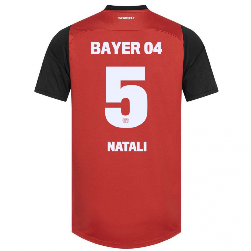 Vaikiškas Andrea Natali #5 Raudona Juoda Namų Marškinėliai 2024/25 T-Shirt