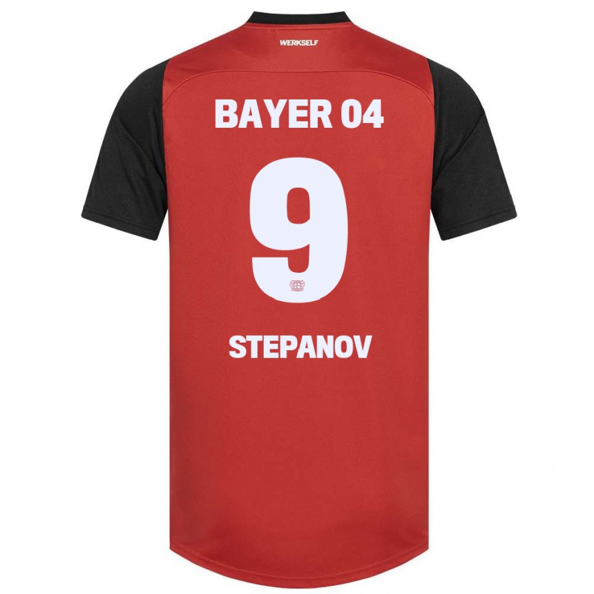 Vaikiškas Artem Stepanov #9 Raudona Juoda Namų Marškinėliai 2024/25 T-Shirt