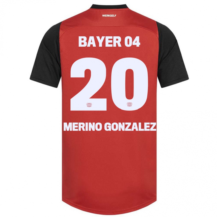 Vaikiškas Estrella Merino Gonzalez #20 Raudona Juoda Namų Marškinėliai 2024/25 T-Shirt