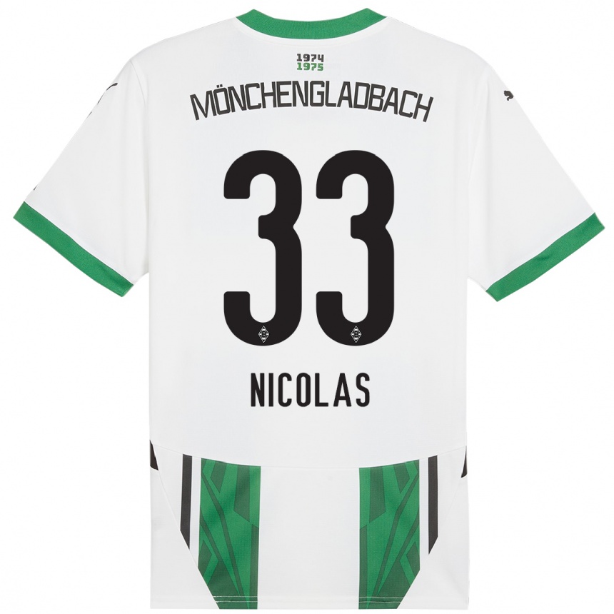 Vaikiškas Moritz Nicolas #33 Balta Žalia Namų Marškinėliai 2024/25 T-Shirt