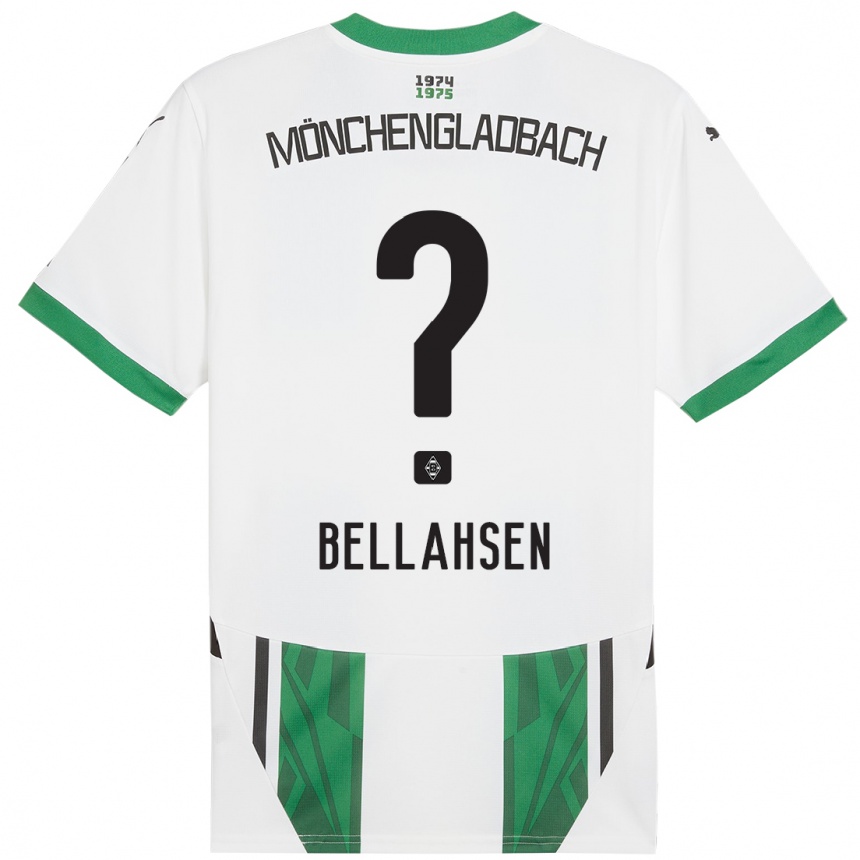 Vaikiškas Joseph Bellahsen #0 Balta Žalia Namų Marškinėliai 2024/25 T-Shirt