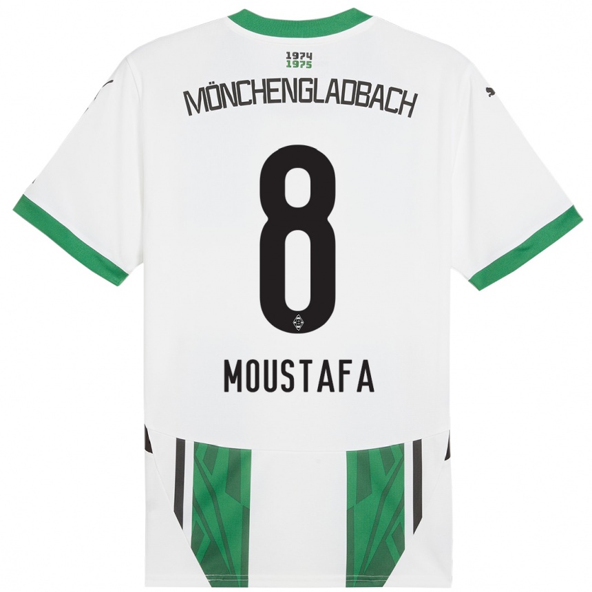 Vaikiškas Moustafa Ashraf Moustafa #8 Balta Žalia Namų Marškinėliai 2024/25 T-Shirt